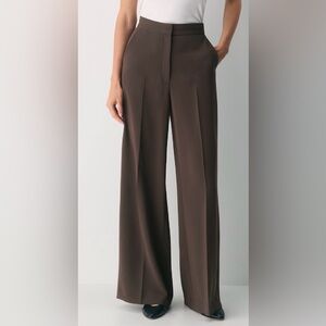 Wilfred Chocolate Wide-Leg Pants